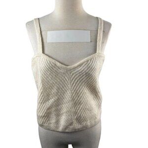 NWOT VERO MODA Cream Knit Crop Top Tank Top (L)